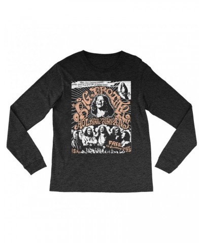 $9.28 Heather Long Sleeve Shirt | Featuring Janis Joplin Fresno Concert Flyer Big Brother and The Holding Co. Shirt Shirts